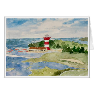 Carte Hilton Head Island Harbour Town Lighthouse C