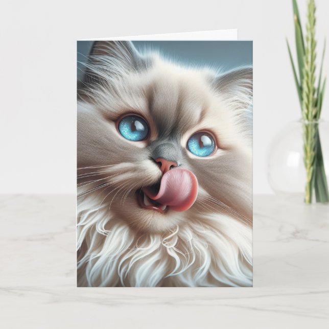Carte Himalaya Chat Humour d'anniversaire (Devant)