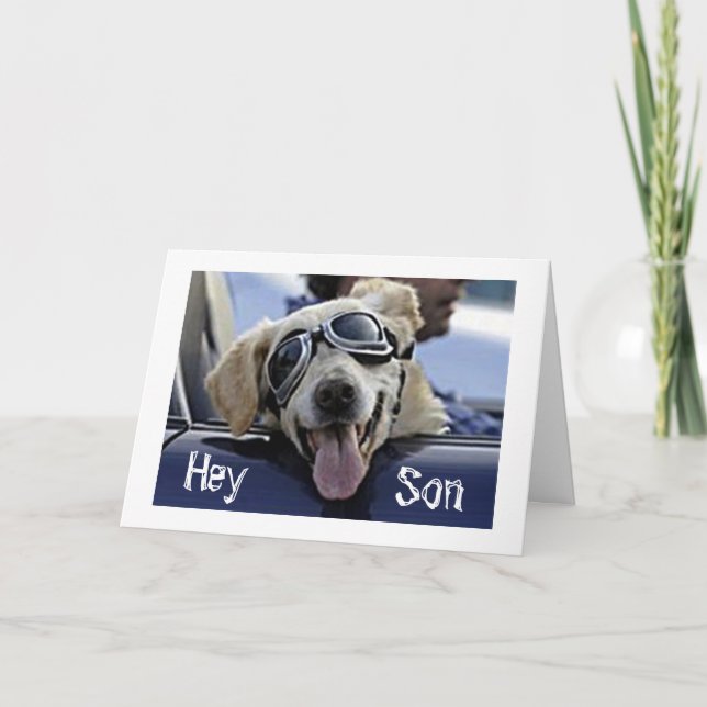 CARTE HIP DOG DIT "HEY SON A UN COOL *FÊTE DES PÈRES* (Devant)