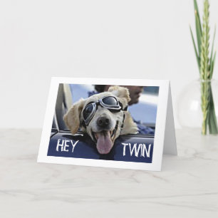 CARTE HIP DOG DIT HEY **TWIN** "AVOIR UN JOLI ANNIVERSAI