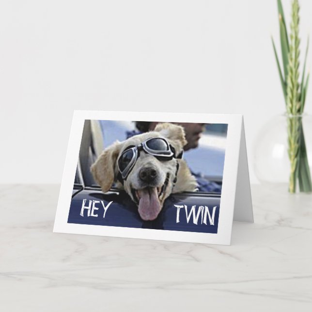 CARTE HIP DOG DIT HEY **TWIN** "AVOIR UN JOLI ANNIVERSAI (Devant)