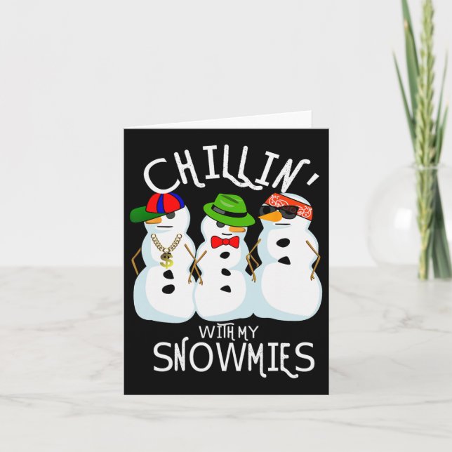 Carte Hip-hop Music Noël Snowman Chillin Avec Mon Sn (Devant)