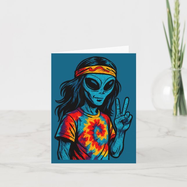 Carte Hipe Alien Tie-dye Design  (Devant)