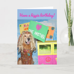 Carte Hippie Golden Retriever