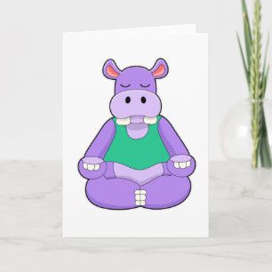 Carte Hippo au Yoga en position assise