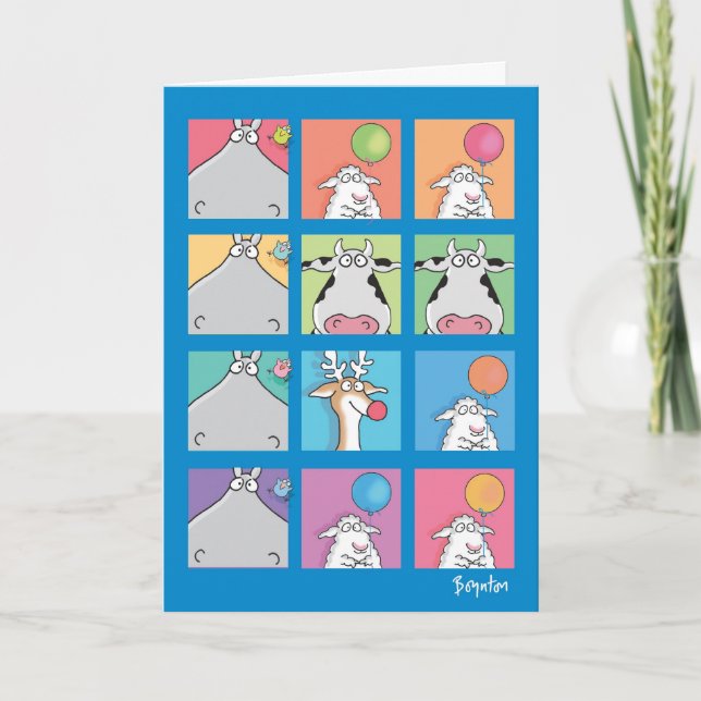 CARTE HIPPO BIRDIE FACE (Devant)
