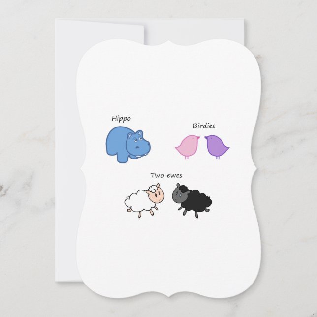 Carte Hippo Birdies Two Ewes (Devant)