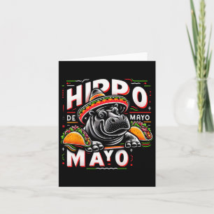 Carte Hippo Cinco De Mayo Drôle Mexique Hippopotamus Fun