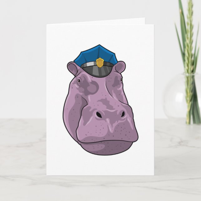 Carte Hippo en tant que policier (Devant)