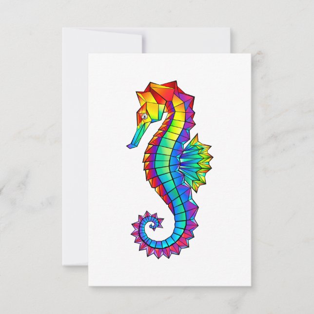 Carte Hippocampe polygonal arc-en-ciel (Devant)