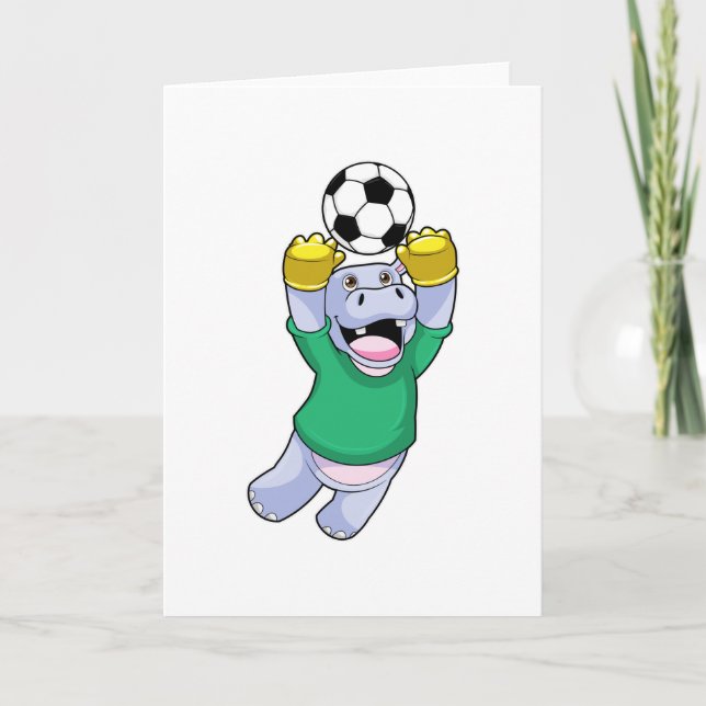 Carte Hippopotame au football (Devant)