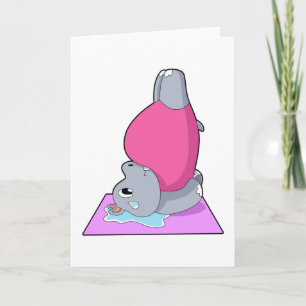 Carte Hippopotame au yoga fitness