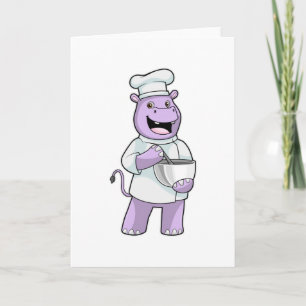 Carte Hippopotame en chef avec bol