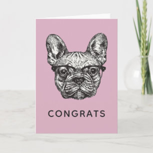 Carte Hipster Bulldog   Ajouter votre texte