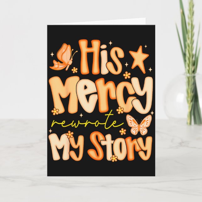 Carte His Mercy Rewrote My Story Fall Autumn Christian F (Devant)