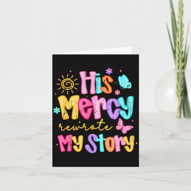 Carte His Mercy Rewrote My Story, Thankful, Fall Christi (Devant)
