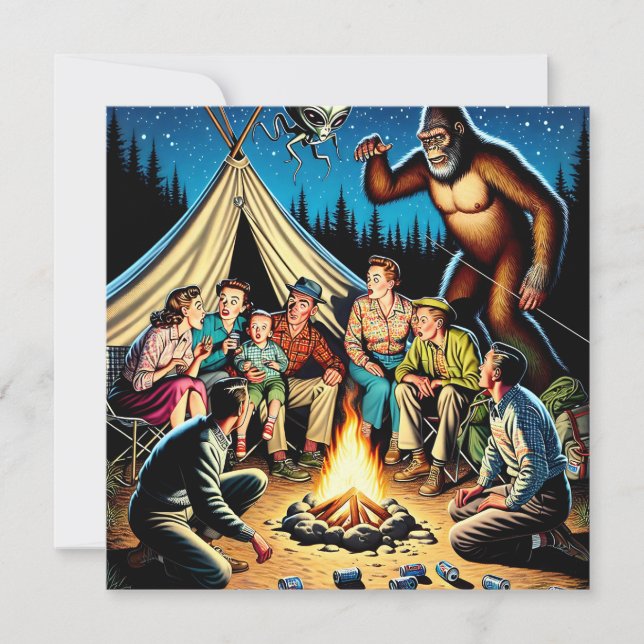 Carte Histoires de feux de camp | Vide rétro amusant (Devant)