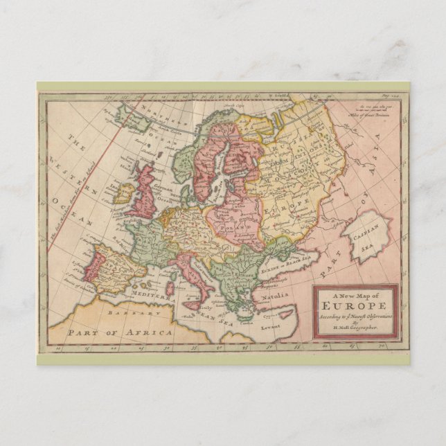 Carte historique de l'Europe 1721 (Devant)