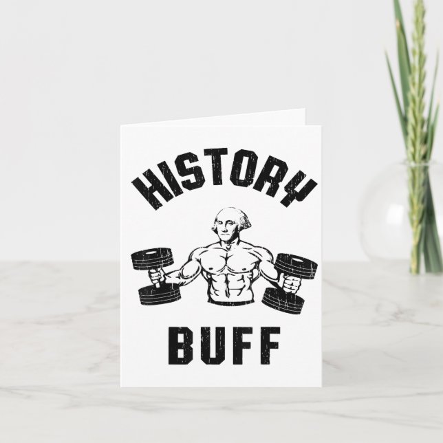 Carte History Buff Funny George Washington Workout , Sma (Devant)
