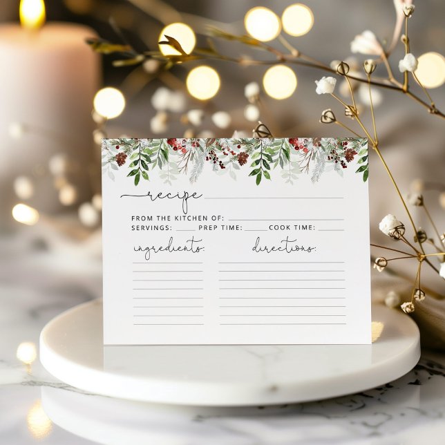Carte Hiver à feuillage persistant recette élégante pour (Créateur téléchargé)