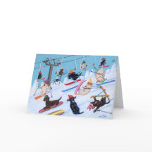 Hiver Fun Ski Labradors Peinture