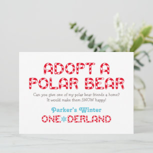 Carte Hiver ONE derland Anniversaire Polar Bear Favor Si