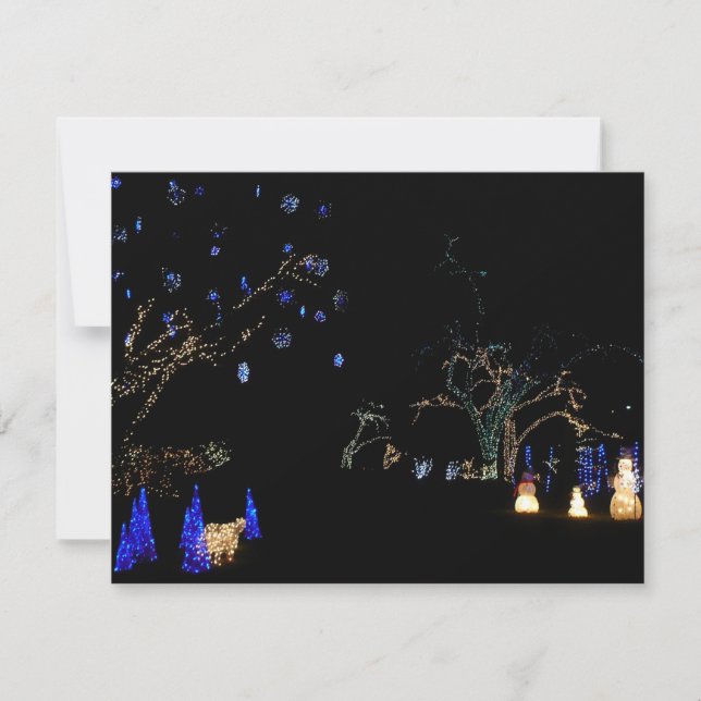 Carte Hiver Wonderland Lumières Bleu et blanc Vacances (Devant)