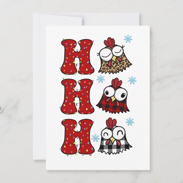 Carte Ho Ho Chicken de Noël amusante (Devant)