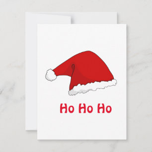 Carte Ho Ho Ho Funny Noël Père Noël casquette rouge blan