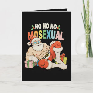 Carte Ho Ho Ho Mosexuel Gay Père Noël Fierté LGBT Noël