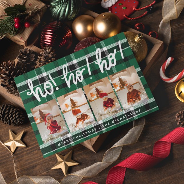 Carte HO HO Joyeux Noël Ajouter Photos (Créateur téléchargé)