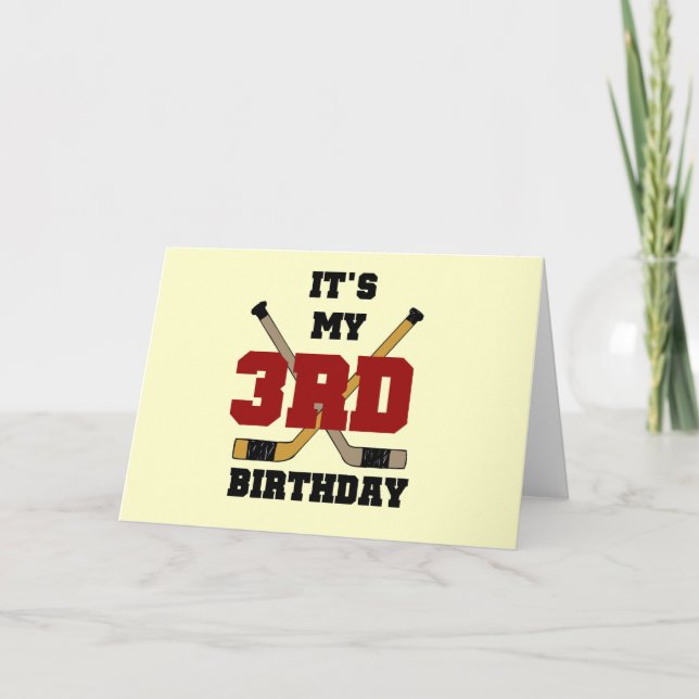 Carte Hockey 3ème anniversaire Tshirts et cadeaux (Devant)