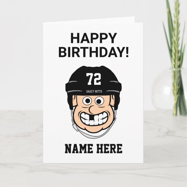 Carte Hockey Anniversaire Cartographie Joueur de hockey  (Devant)