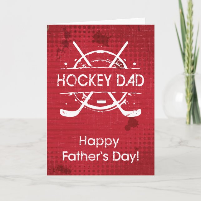 Carte Hockey Fête des pères papa (Devant)