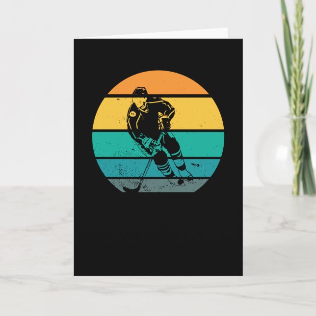 Carte Hockey sur glace | Idée cadeau du joueur Retro (Devant)