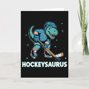 Carte Hockeysaurus Drôle Dinosaure Trex Hockey Enfants H