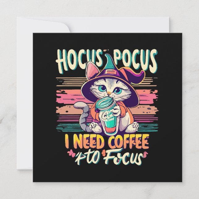 Carte Hocus Focus - J'ai besoin de café pour me concentr (Devant)