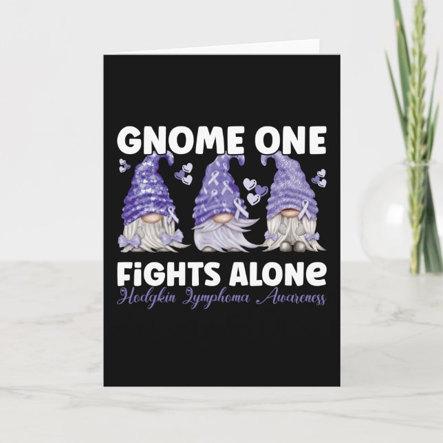 Carte Hodgkin Lymphoma Cancer Violet Ribbon Gnome (Devant)
