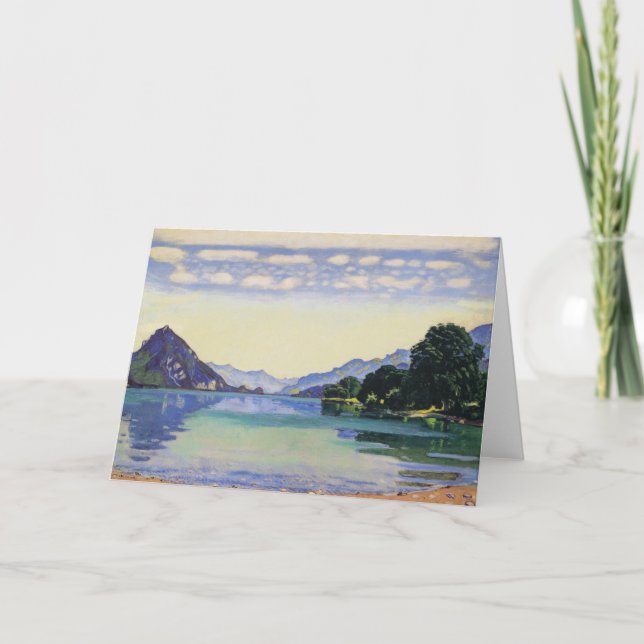 Carte Hodler - Lac Thun de Lessig, célèbre peinture, (Devant)