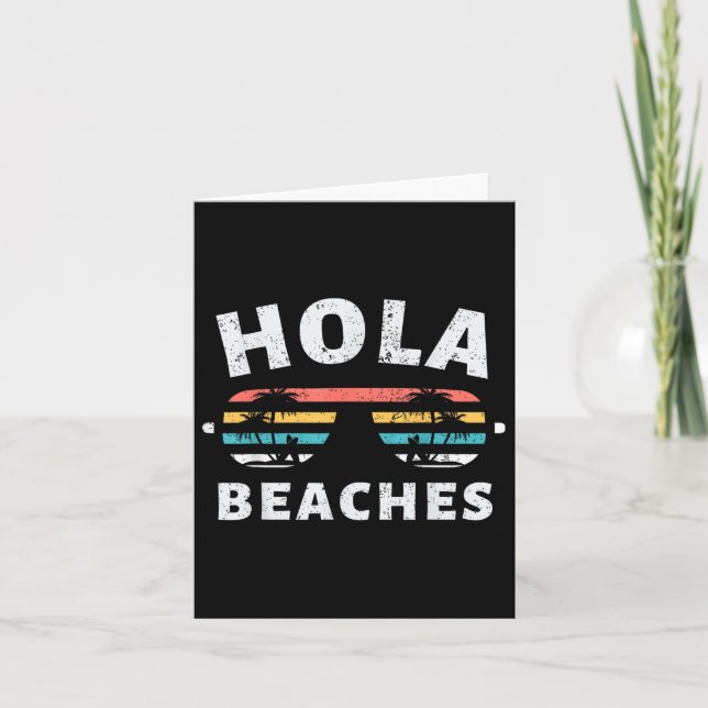 Carte Hola Beaches Cadeaux Amusant Famille Vacances Plag (Devant)