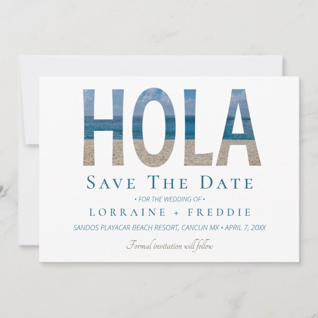 Carte Hola Mexican Beach Wedding Enregistrer La Date (Devant)