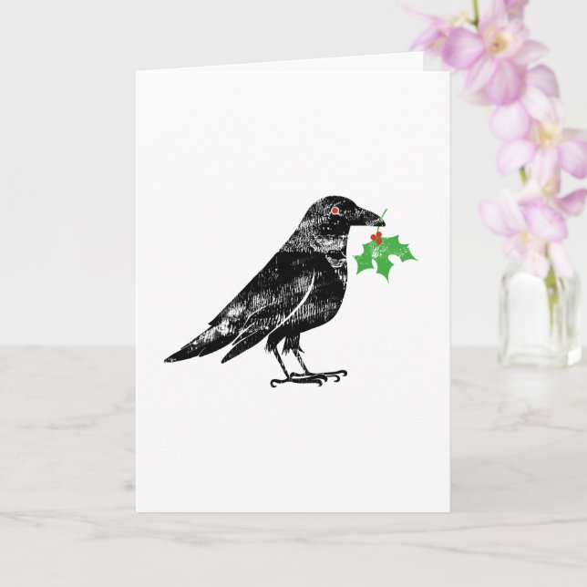 Carte Holiday Card - Crow with Mistletoe  (Orchidée)