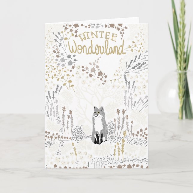 Carte Holiday Fox Winter Wonderland (Devant)