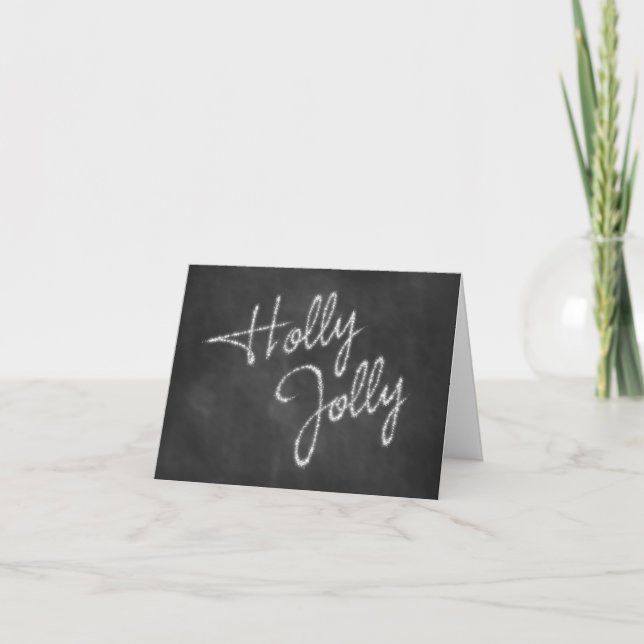 Carte Holiday Holly Jolly sur tableau de bord (Devant)