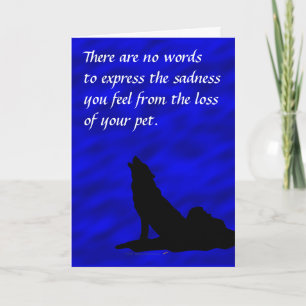 Carte Holing Wolf Silhouette Sympathie pour la perte d'a