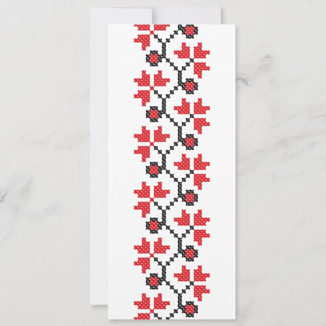 Carte Holly Berries Design croix de fleur rouge (Devant)
