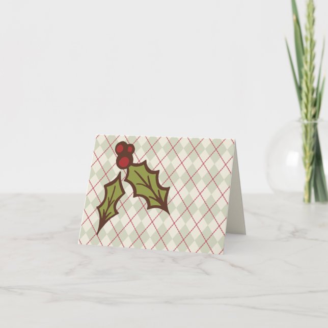 Carte Holly de Noël (Devant)