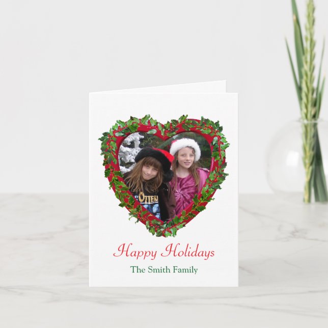 Carte Holly Heart Holiday Card (Devant)