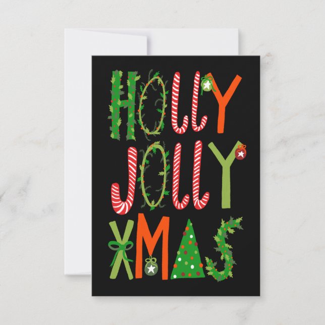 Carte HOLLY JOLLY XMAS Sweet Holidays Noël (Devant)