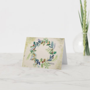 Carte Holly Wreath